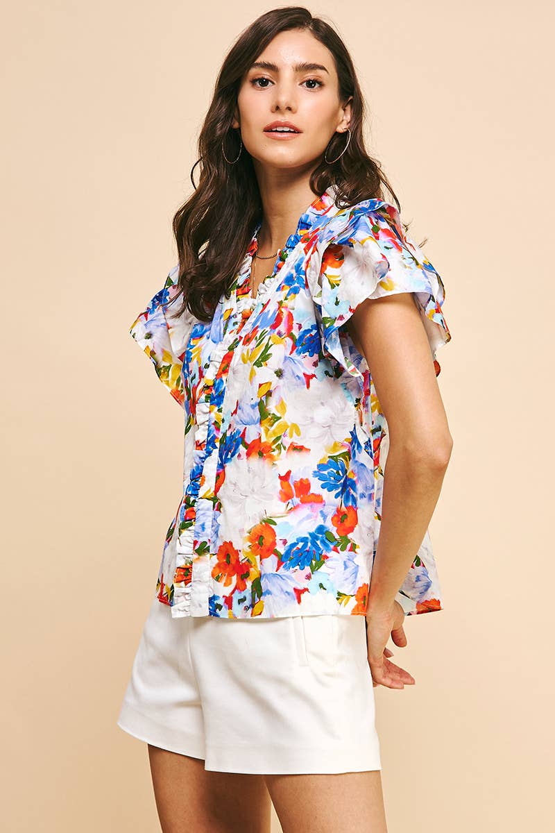 KRISTI - Ruffle Woven Top