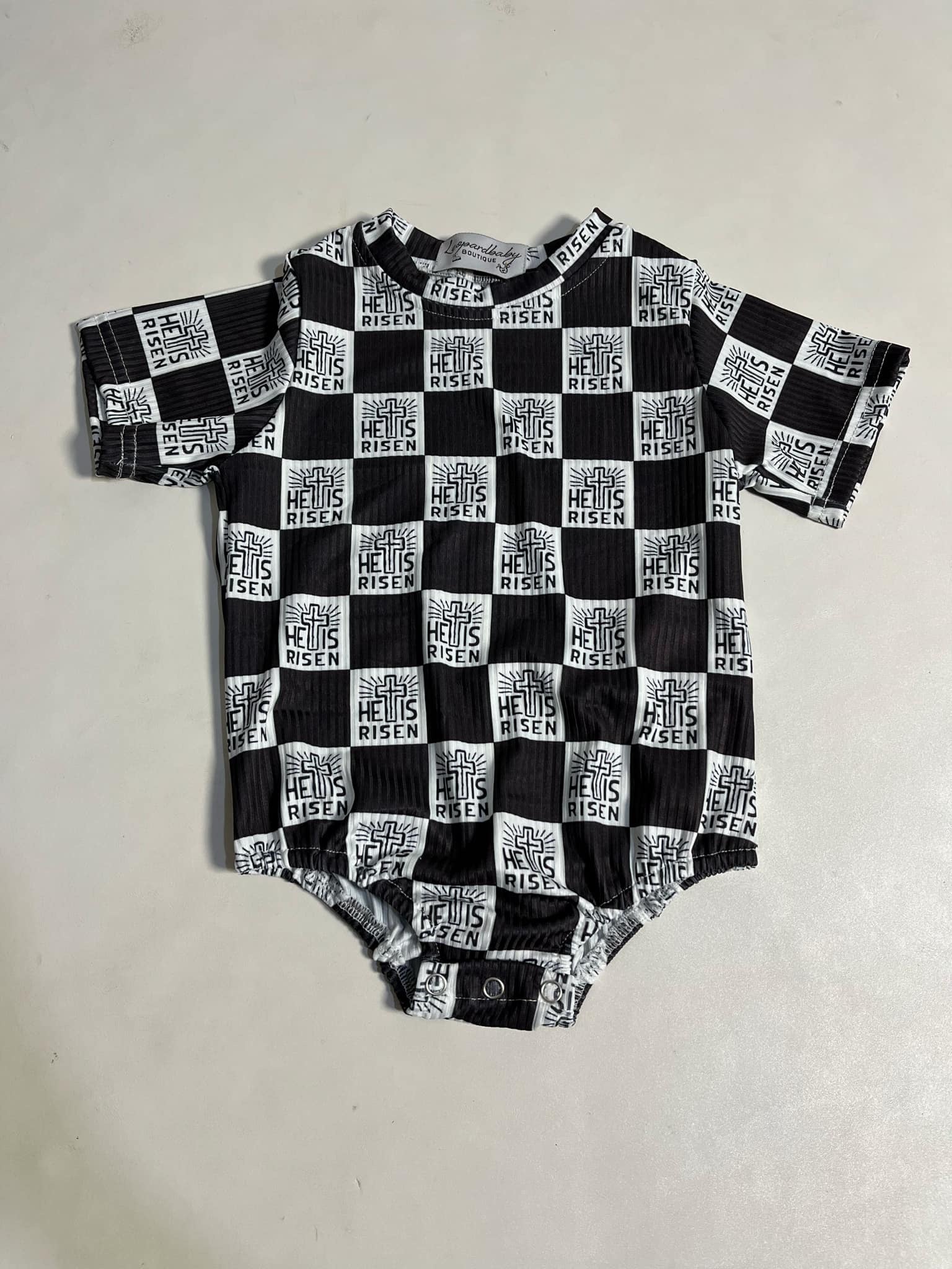 Ribbed He Is Risen Bubble Onesie