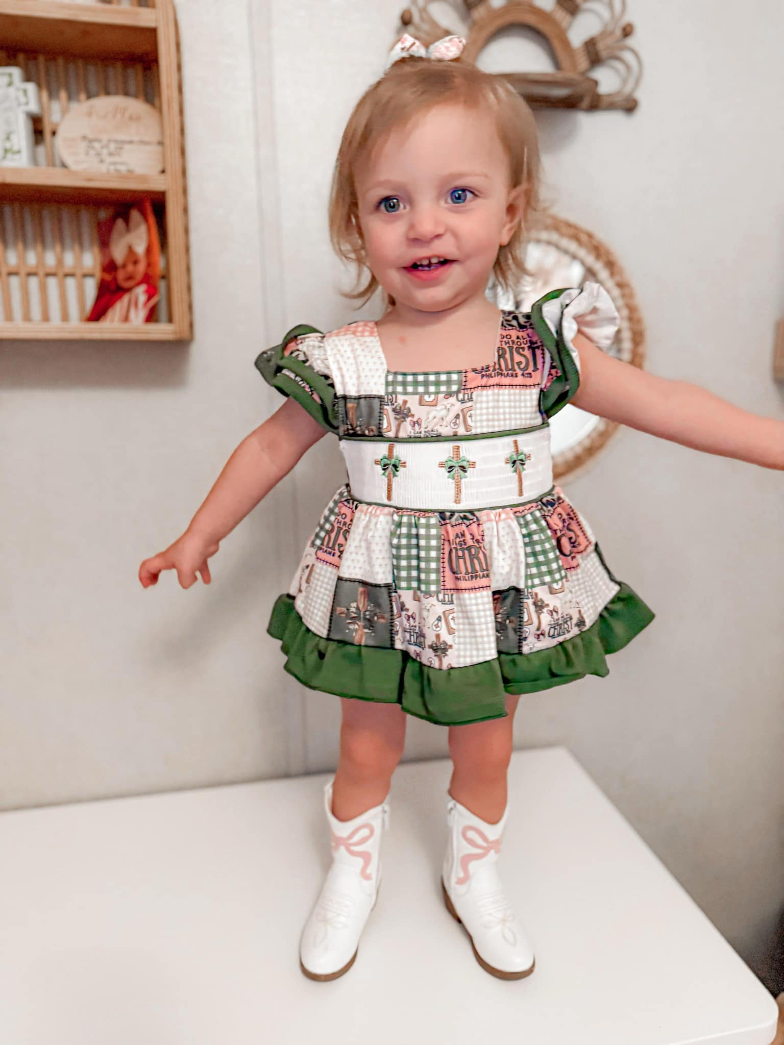 Smocked Camo & Cross Romper