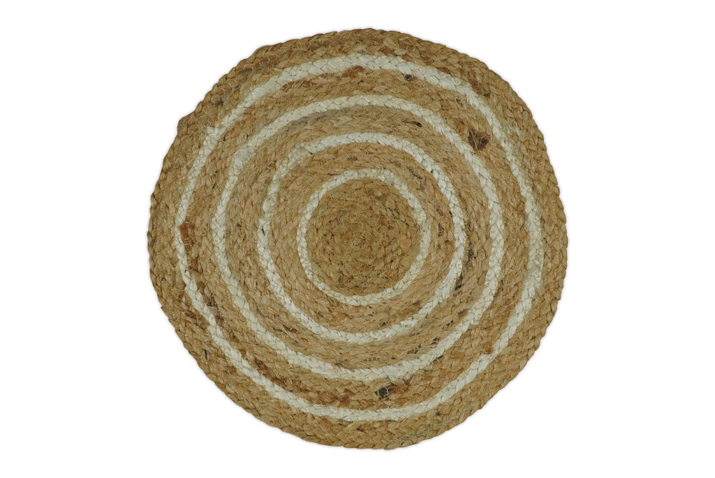 100% ALL NATURAL FIBER HAND BRAIDED BOHO ROUND JUTE RUG
