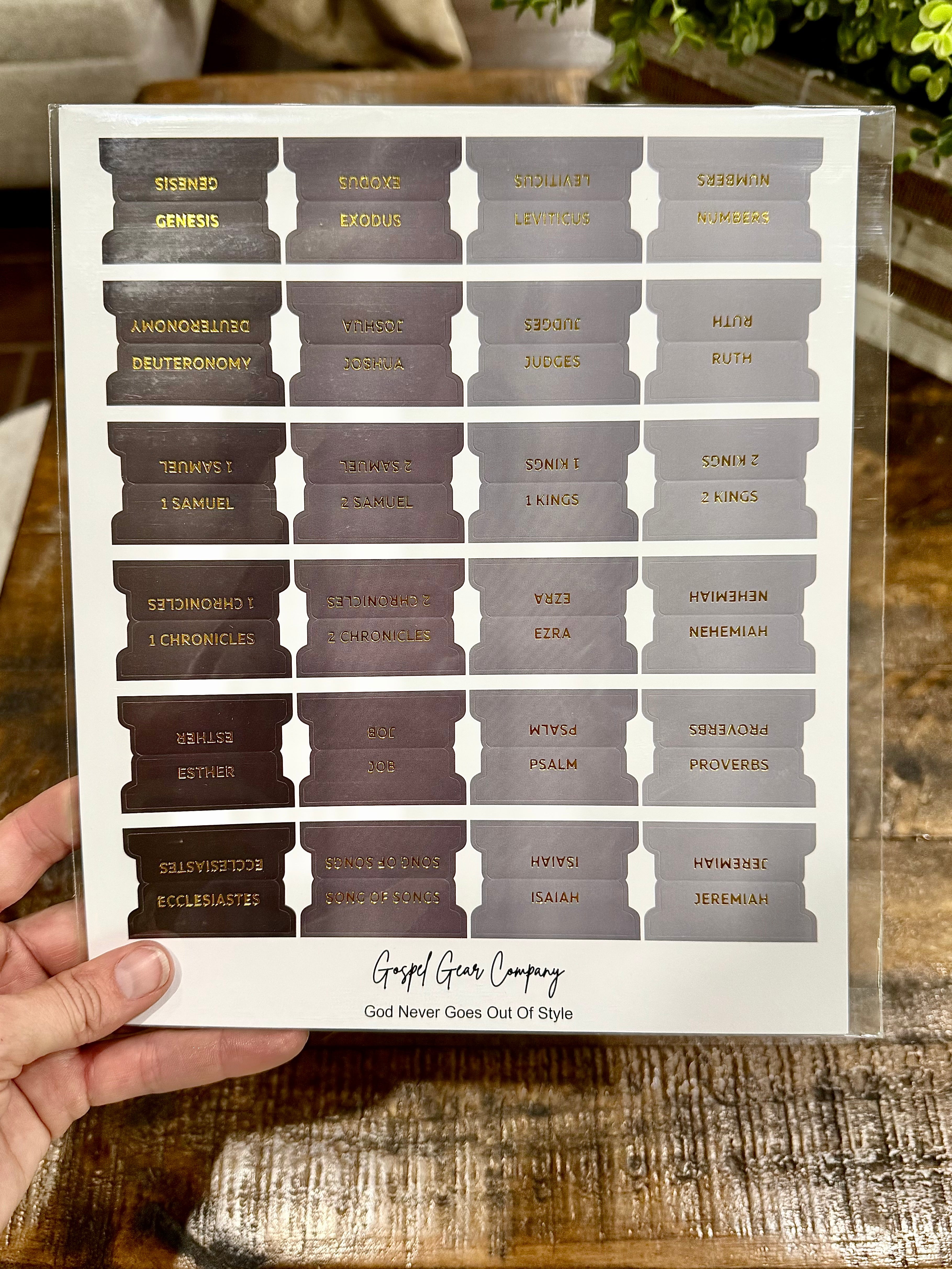 Gold Foil Smoky Coal Matte Bible Tabs