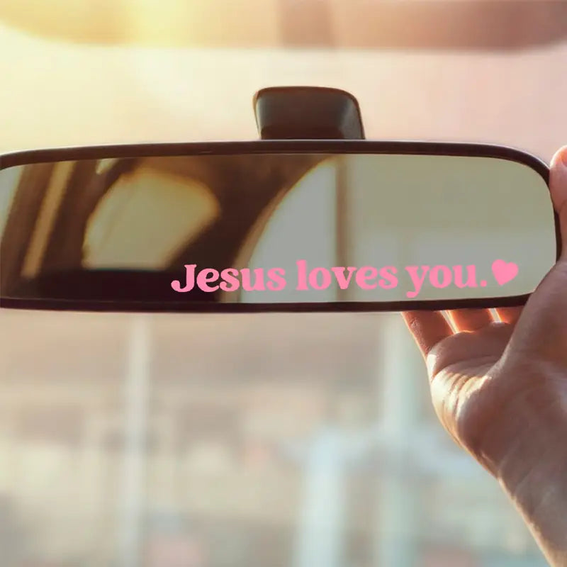 Jesus Loves You Car Decal Rear View Mirror Sticker