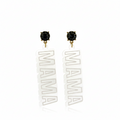 Mama Dangle Resin Earrings With CZ Stud