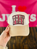 Pray Checkered Embroidered Christian Trucker Hat