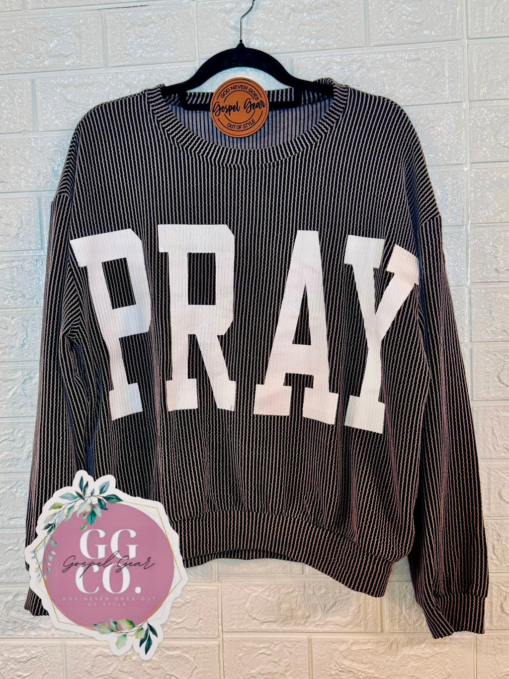 Pray Christian Corded Crewneck Sweatshirt