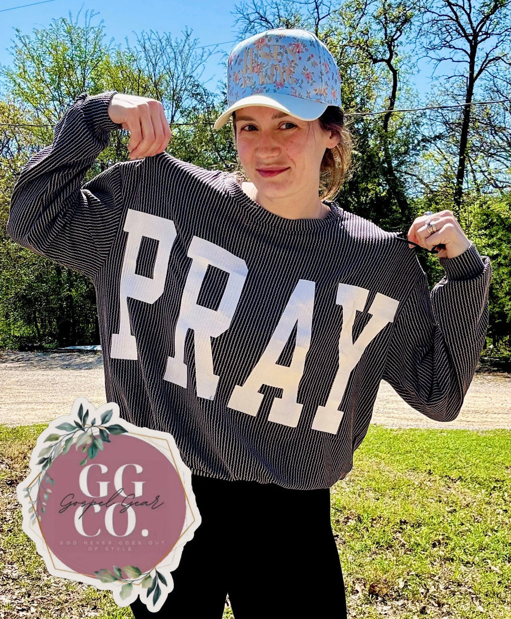 Pray Christian Corded Crewneck Sweatshirt
