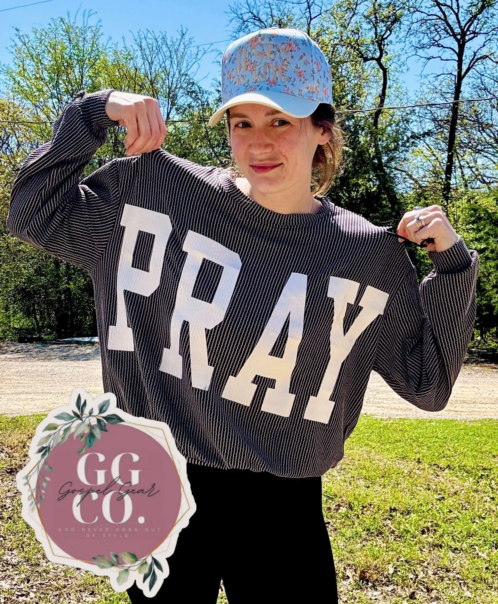 Pray Christian Corded Crewneck Sweatshirt