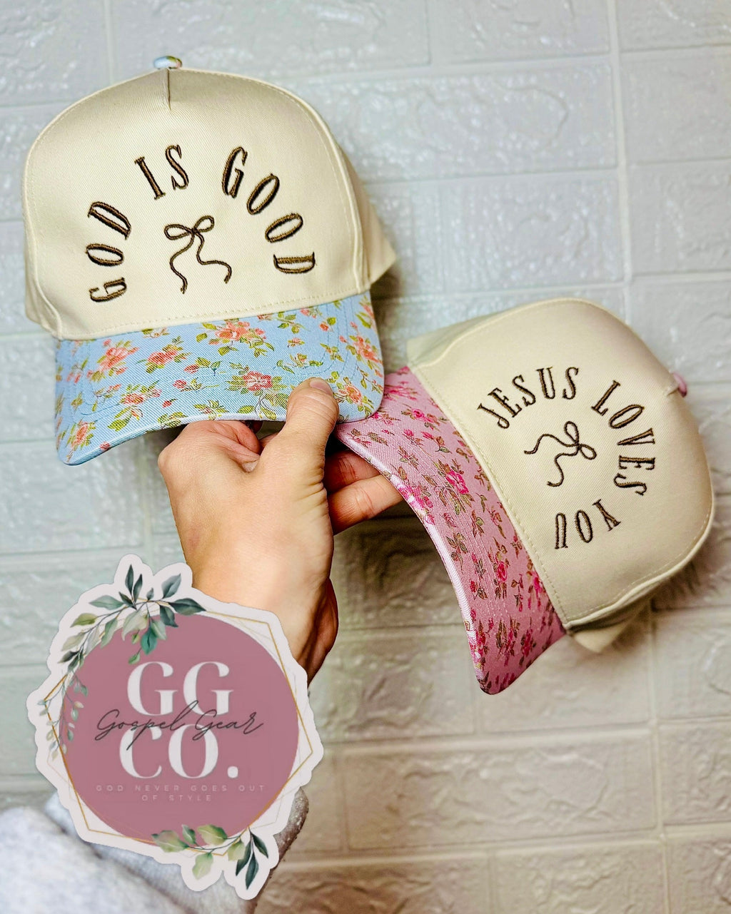 Jesus Loves You Bow Embroidered Hat