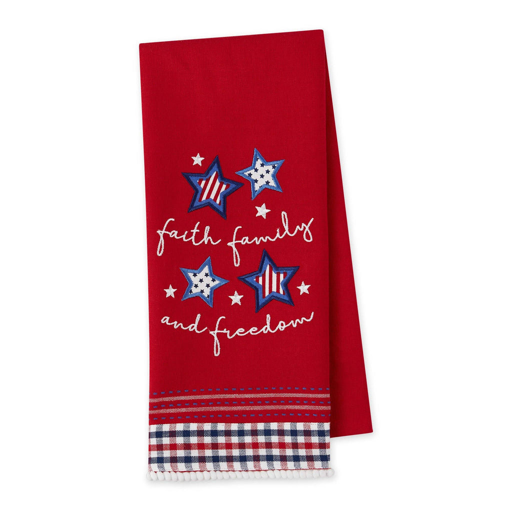 Faith Freedom Embellished Dishtowel