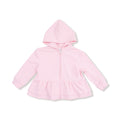 Varsity Pink Zip Peplum Hoodie