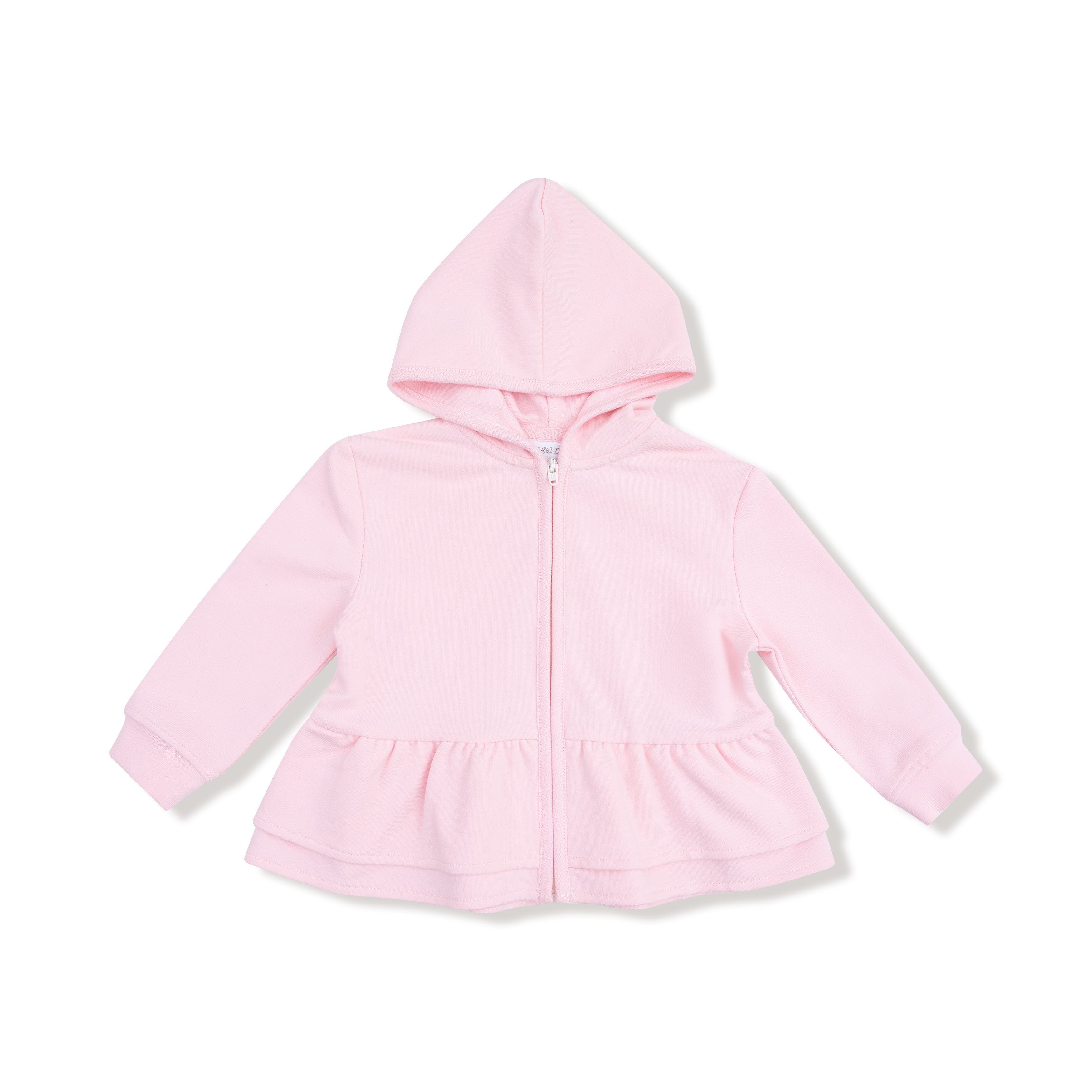 Varsity Pink Zip Peplum Hoodie