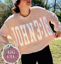 John 3:16 Christian Corded Crewneck Sweatshirt