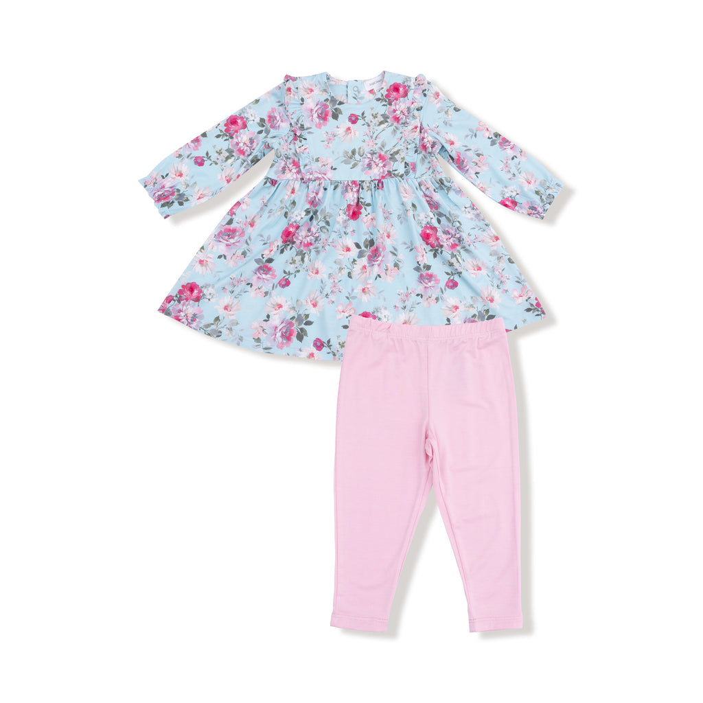 Charlotte Floral Ruffle Long Sleeve Dress & Legging Set