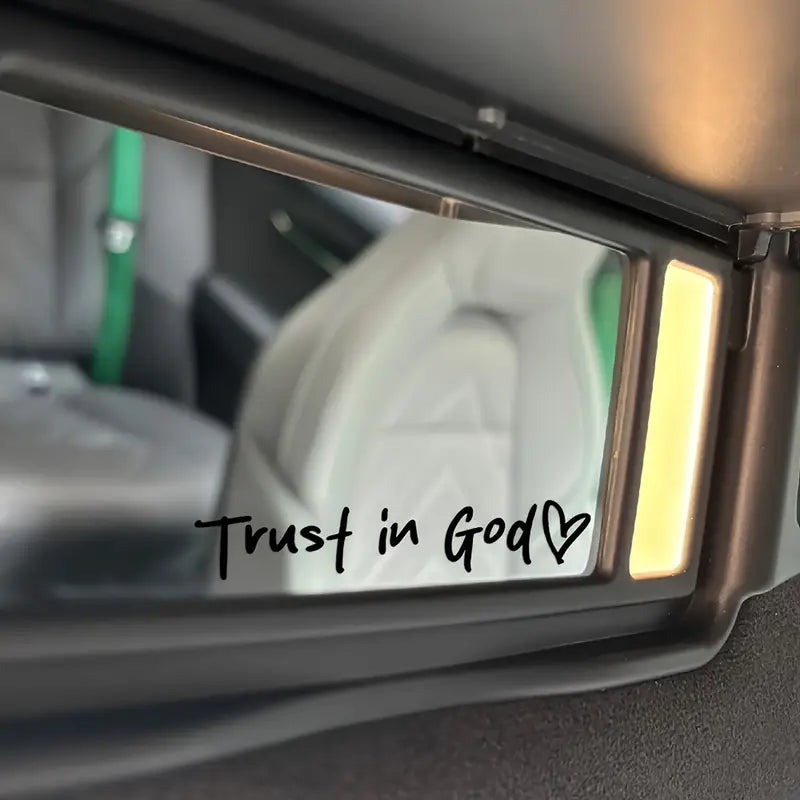 Trust In God Car Decal Rear View Mirror Sticker