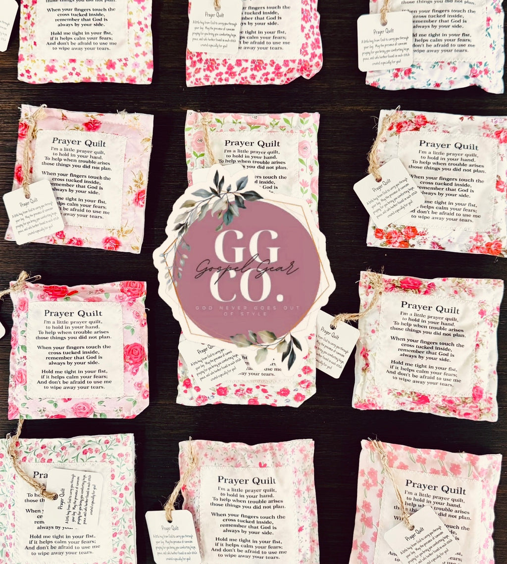 Faith In Your Hands Floral Pink Handmade Pocket Prayer Quilt