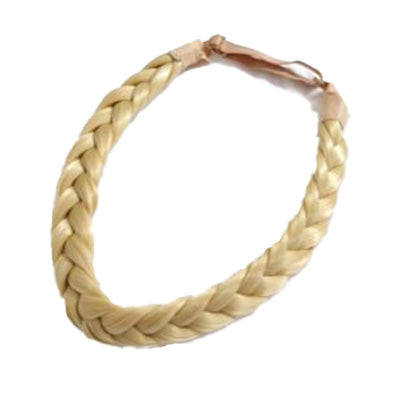 Braided blonde hair extension on a white background