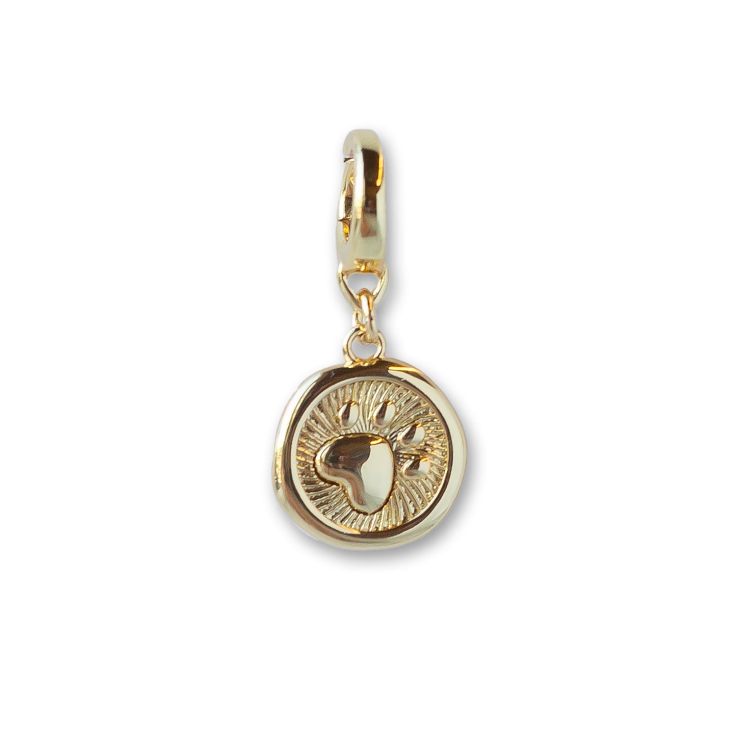 Gold Paw Print Love Charm