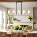 Beautiful Luxe Modern Minimalist Linear Five Light Chandelier