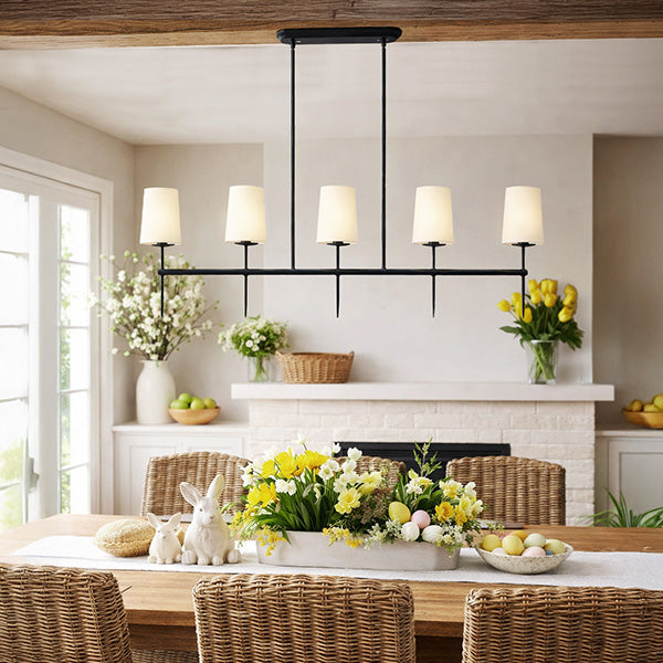 Beautiful Luxe Modern Minimalist Linear Five Light Chandelier