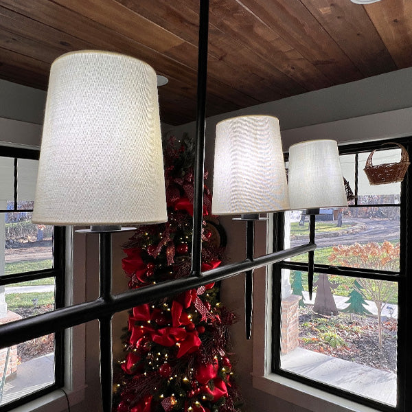 Beautiful Luxe Modern Minimalist Linear Five Light Chandelier