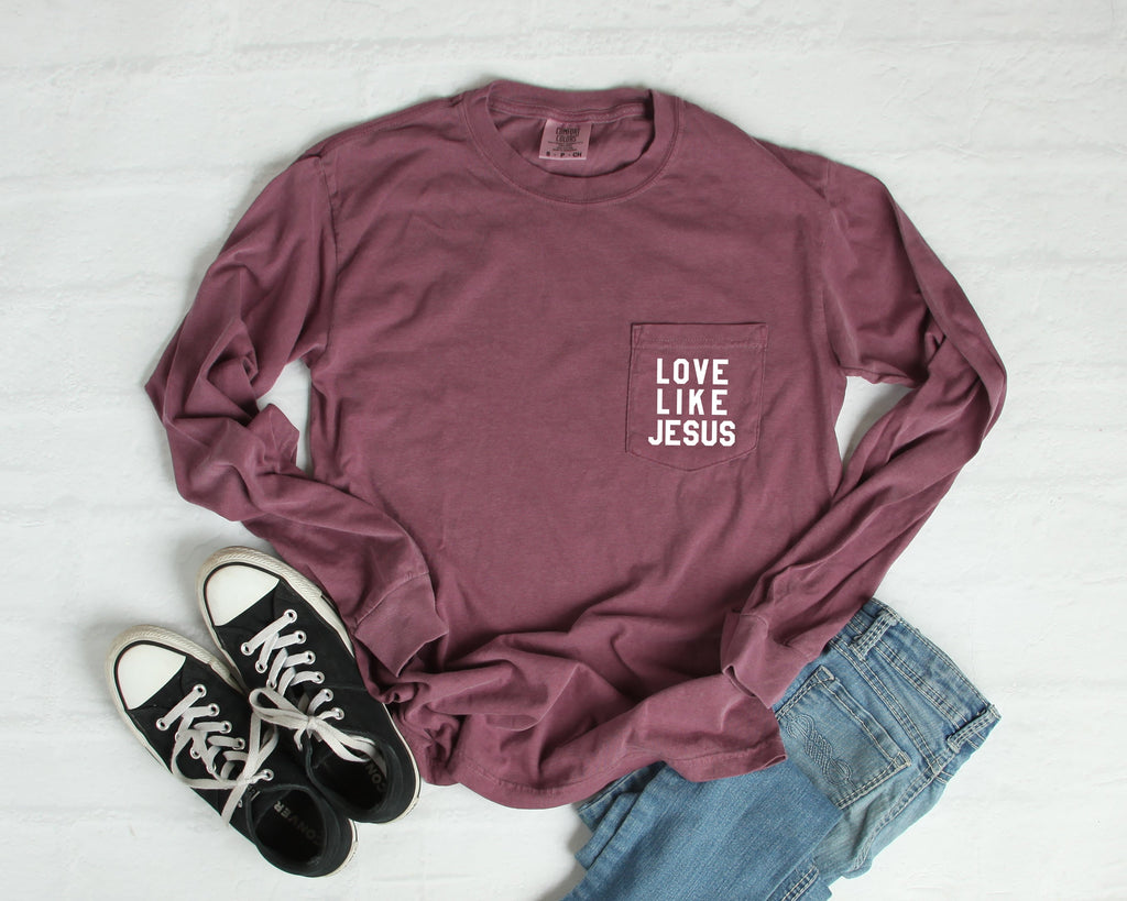 Love Like Jesus Pocket Long Sleeve Shirt