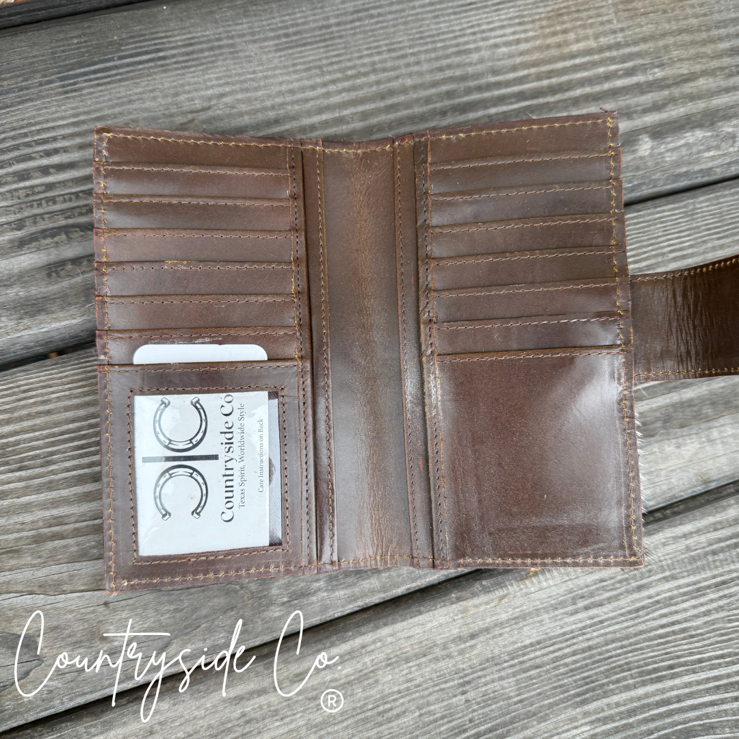 High Plains Checkered Cowhide Wallet