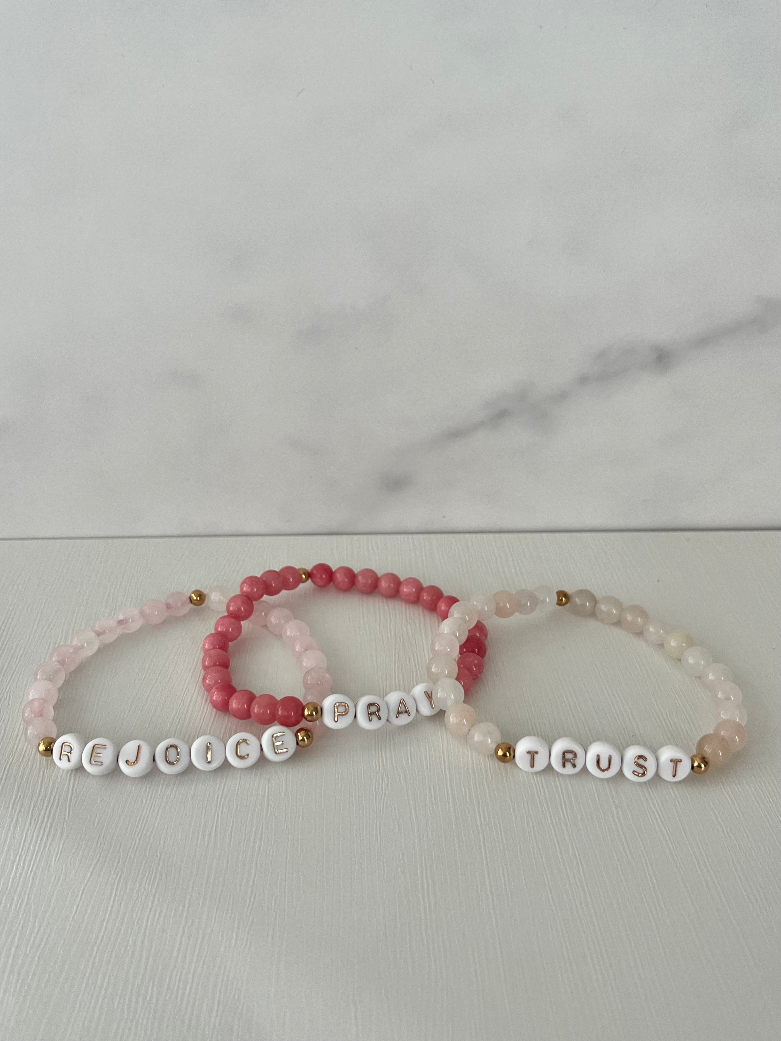 Rejoice Pray Trust Opal Bracelet Set | Beautiful Stacking Jewelry