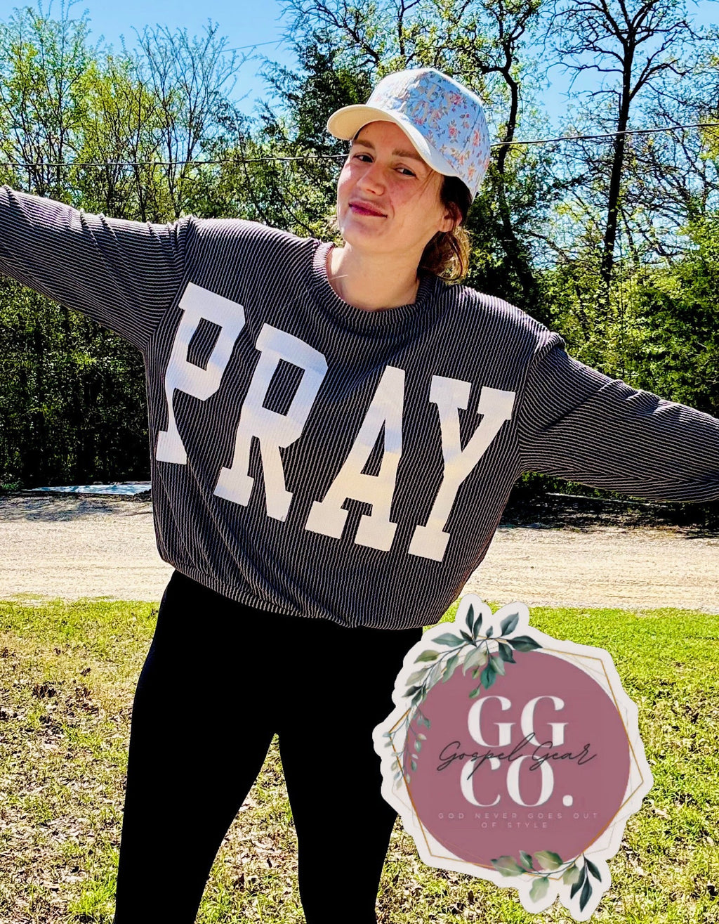 Pray Christian Corded Crewneck Sweatshirt
