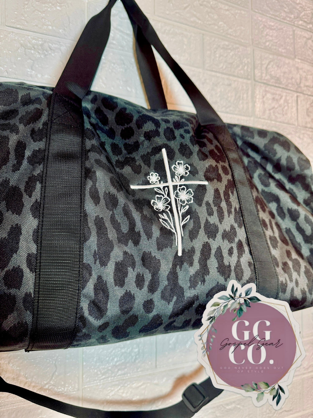 Floral Cross Embroidered Duffle Bag – Faith + Function