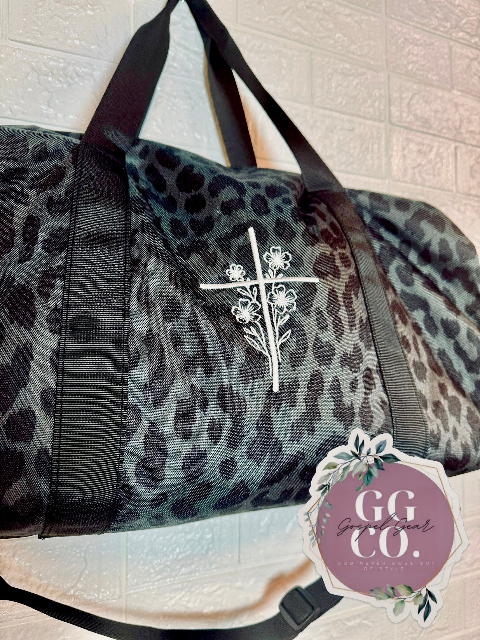 Floral Cross Embroidered Duffle Bag – Faith + Function