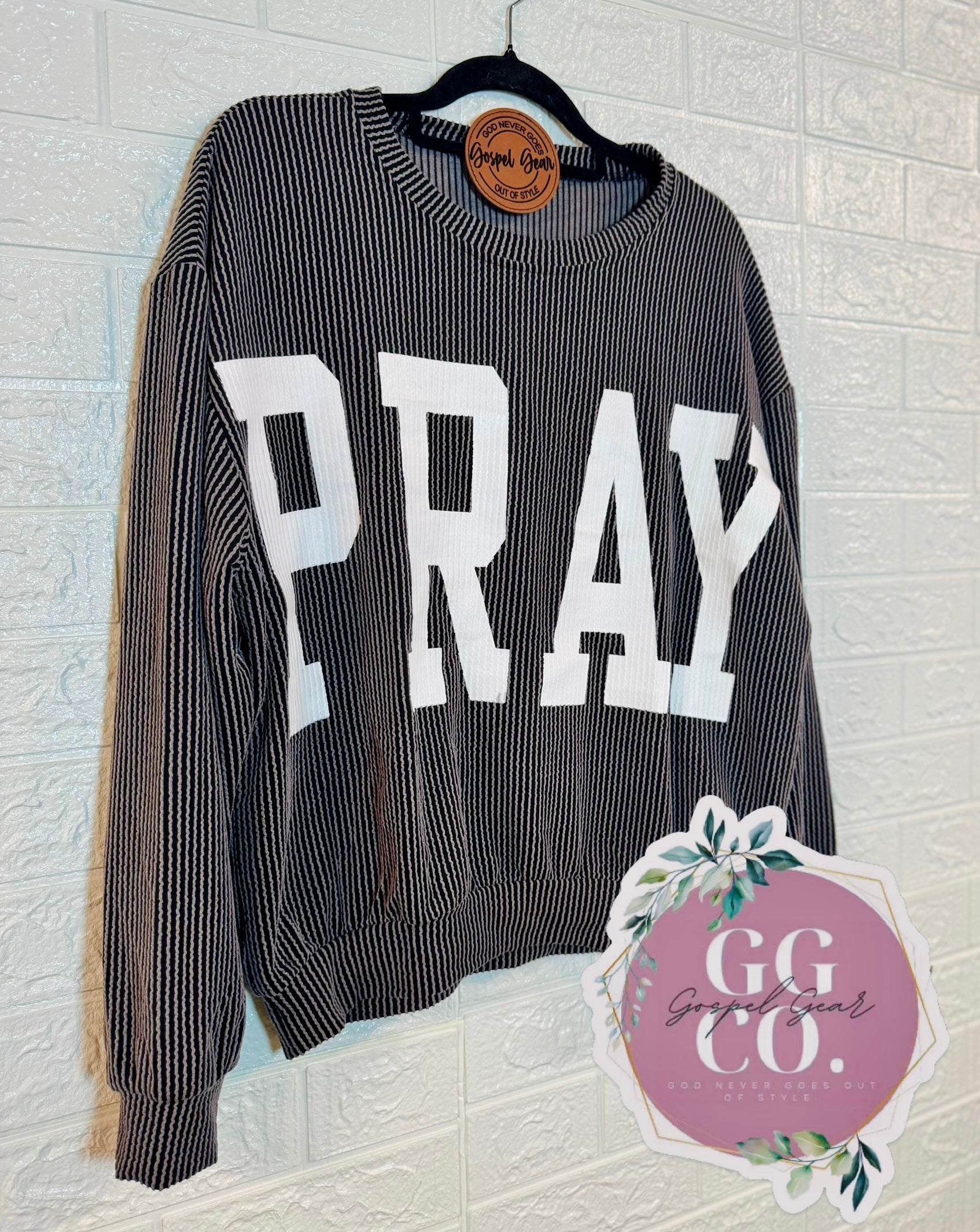 Pray Christian Corded Crewneck Sweatshirt