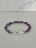 WWJD Bead Bracelet Natural Stone Faith Jewelry