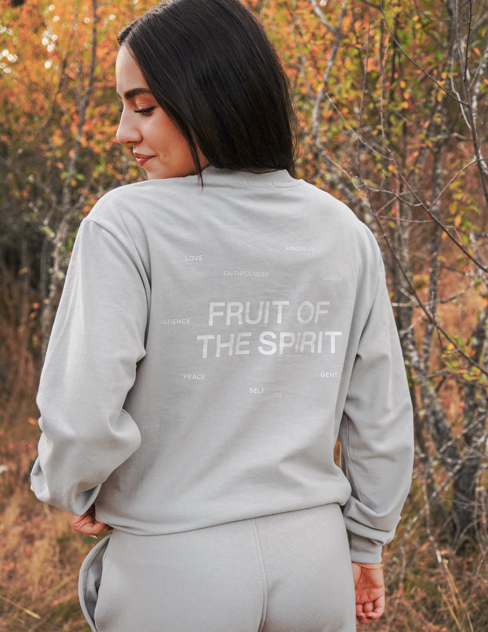 Fruit of the Spirit Grey Long Sleeve Unisex Tee