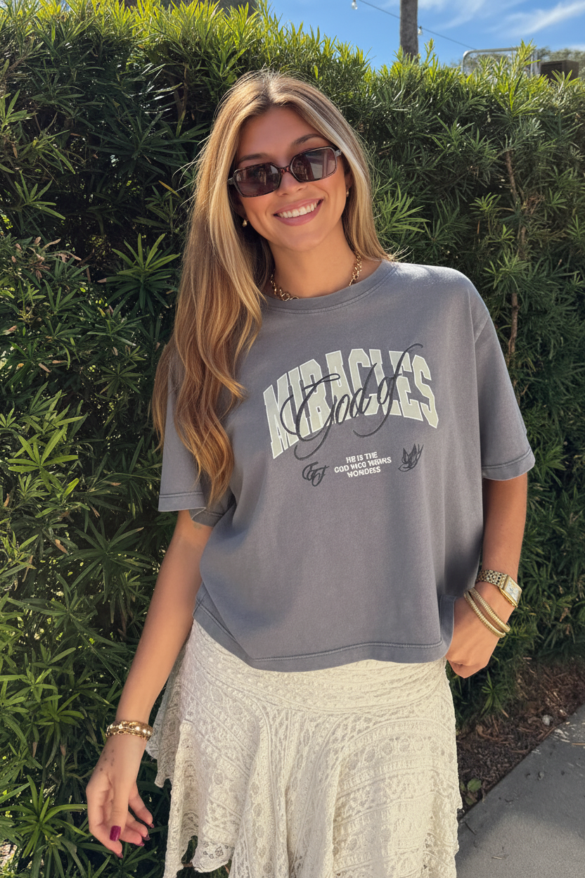 God of Miracles Cropped Women's Tee