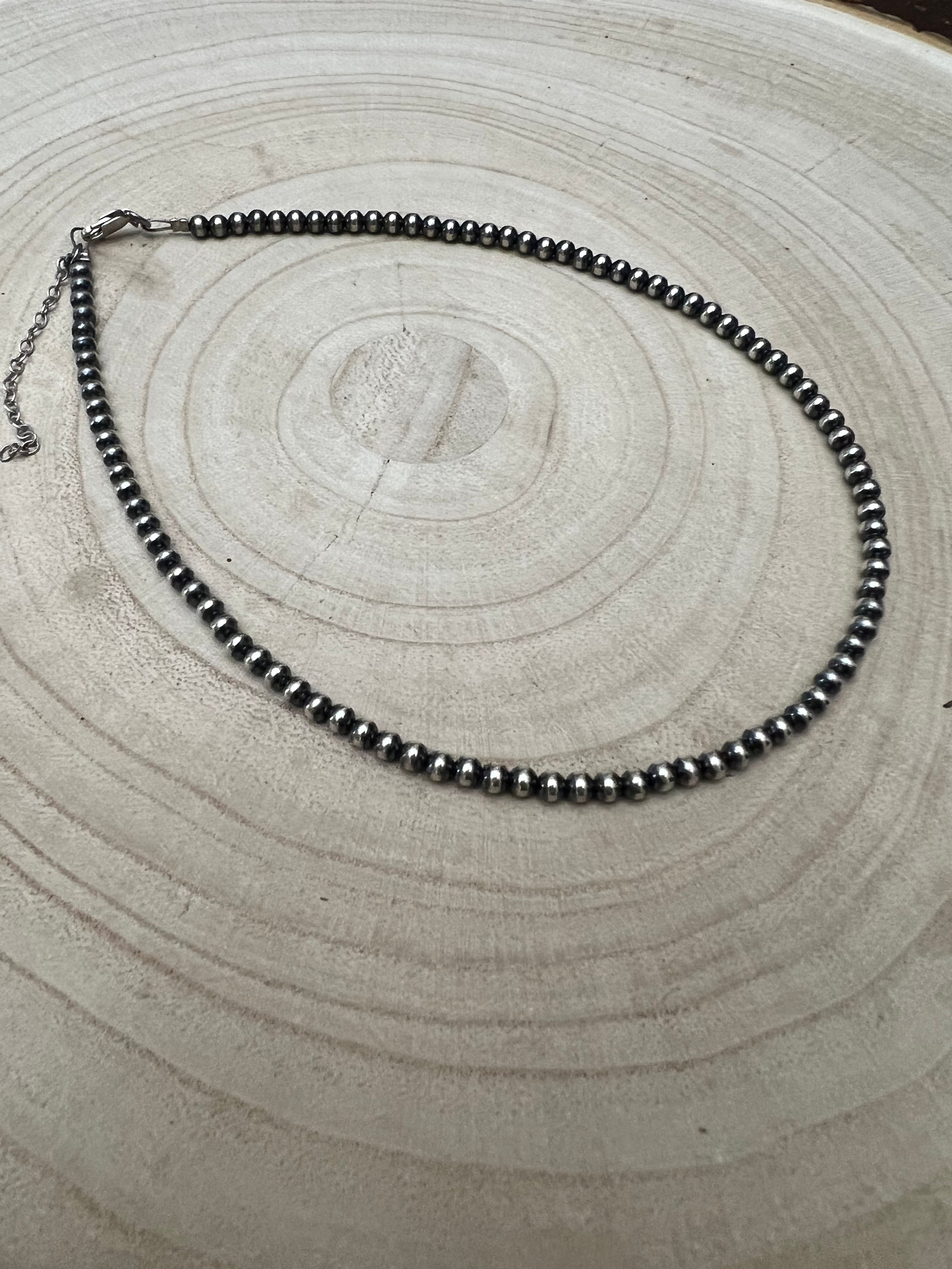 5mm Sterling Silver Pearl Choker - 14 inch