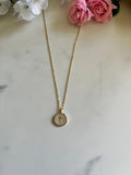 Gold Necklace with Pearl Cross