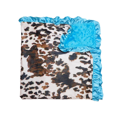 Cow Hide Baby Minky Blanket 