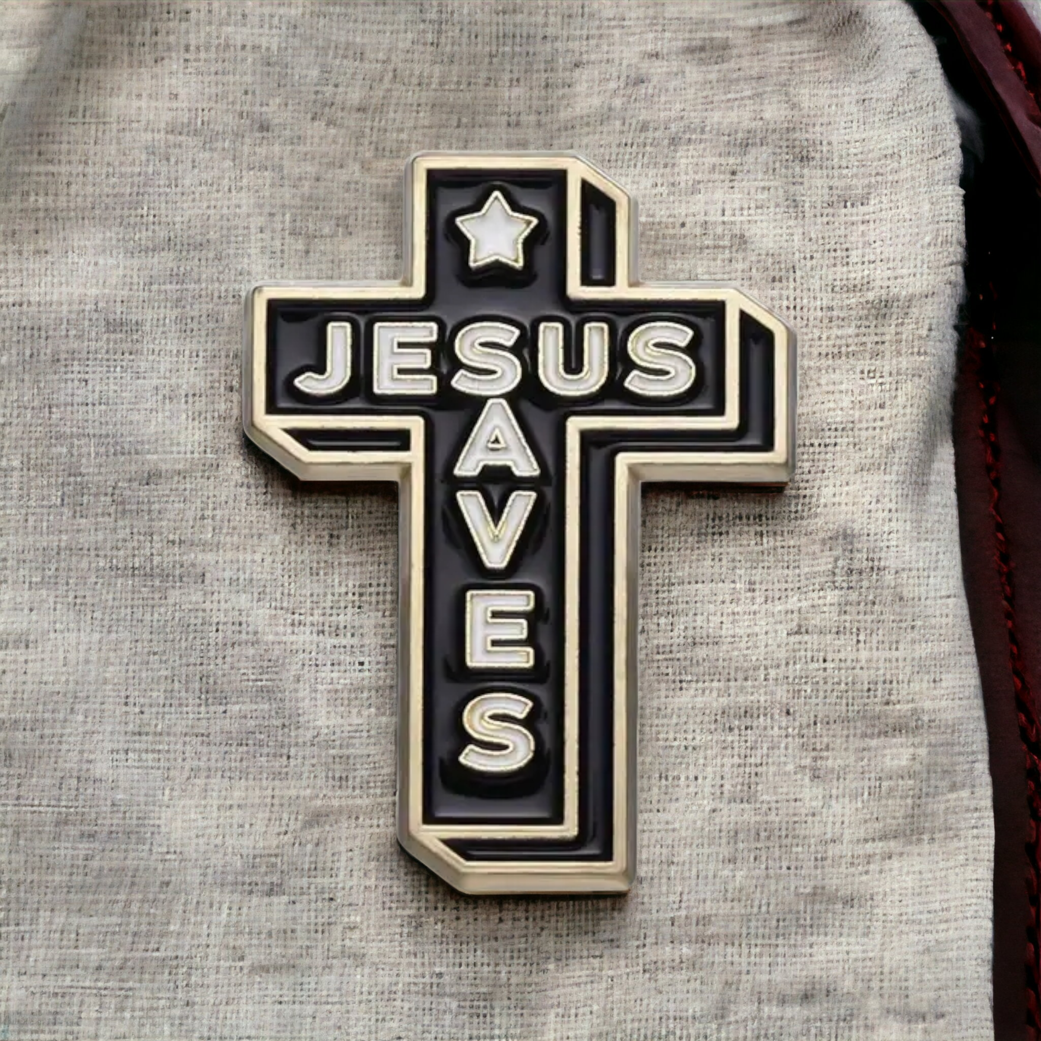 Jesus Saves Enamel Pin