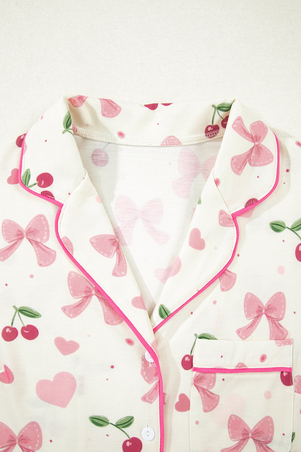 Pink Bows & Cherry Pajama Set