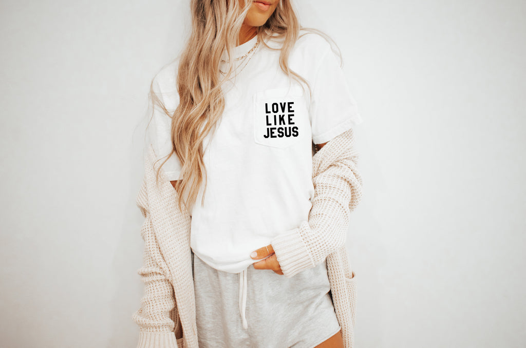 Love Like Jesus Pocket T Shirt