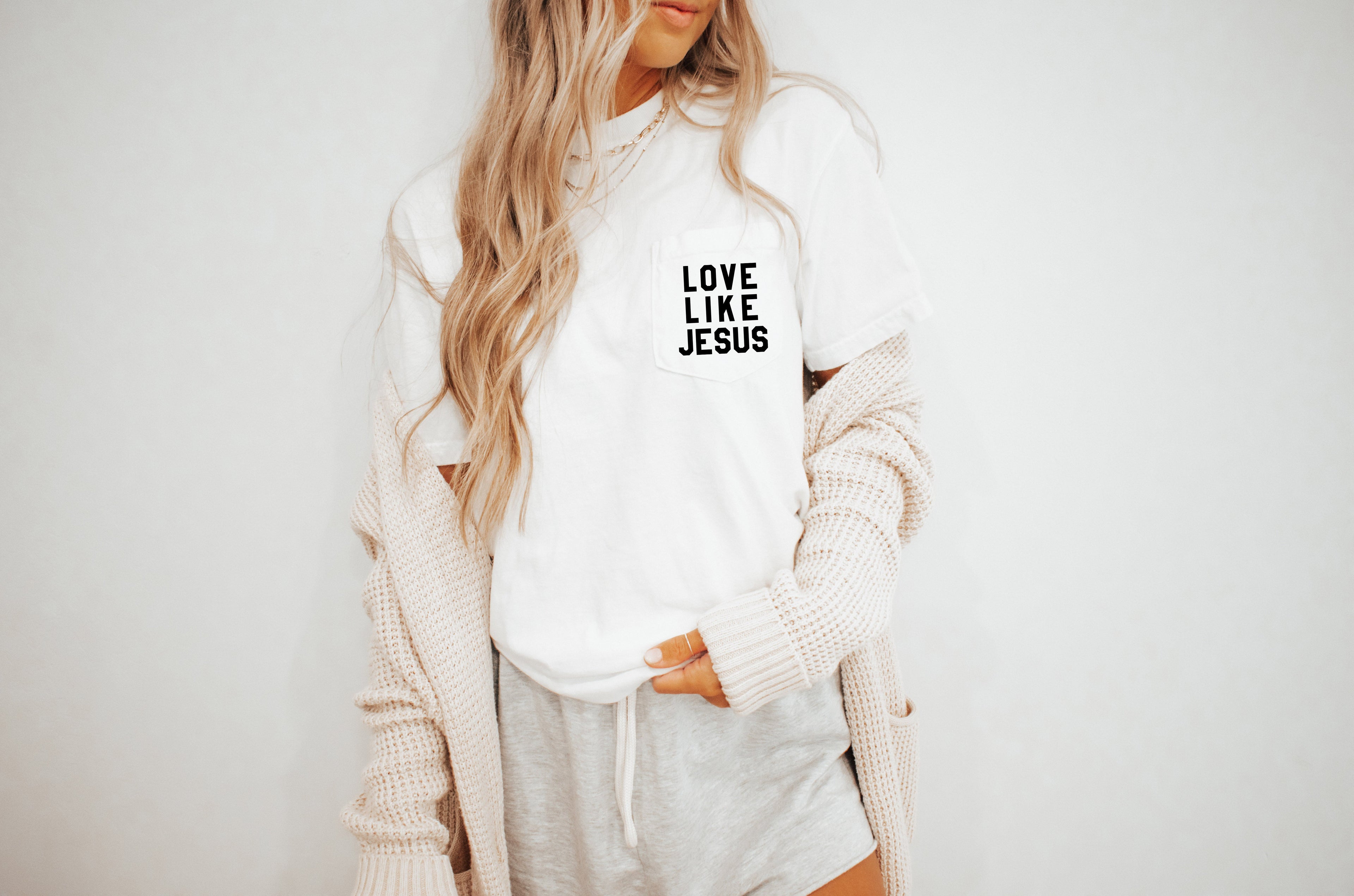 Love Like Jesus Pocket T Shirt