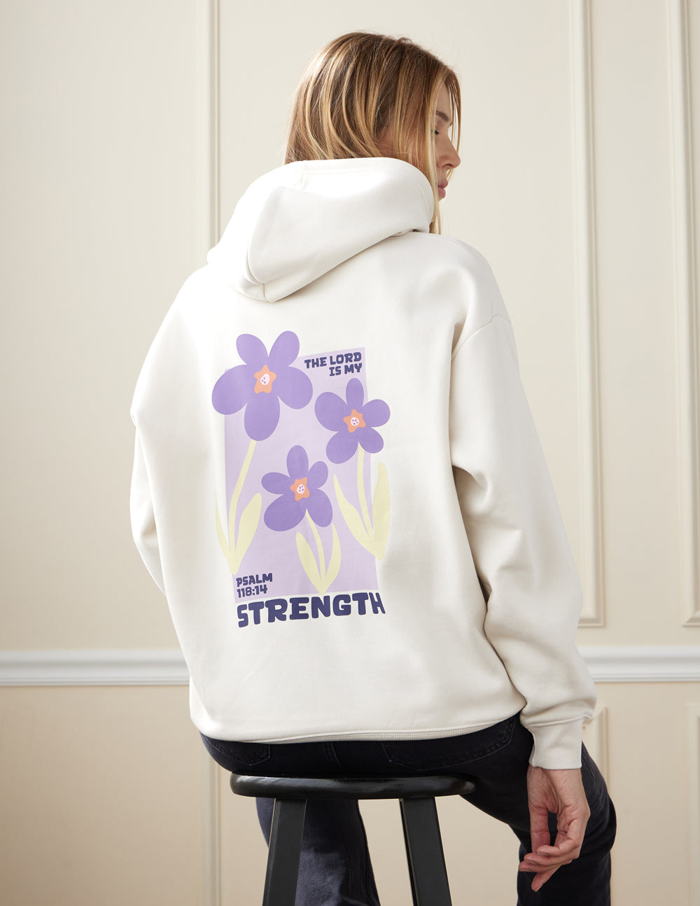 My Strength Floral Hoodie