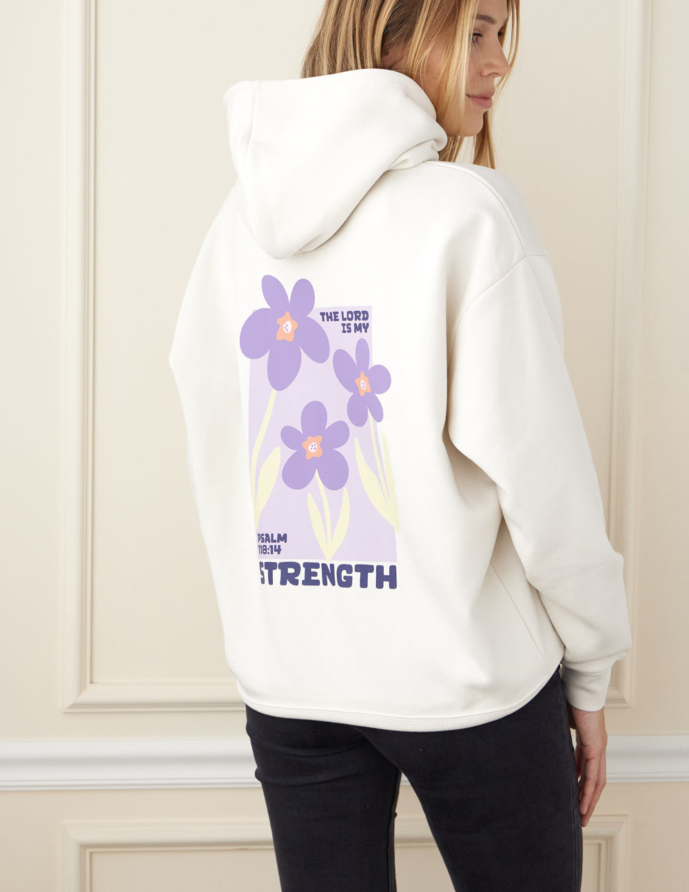 My Strength Floral Hoodie