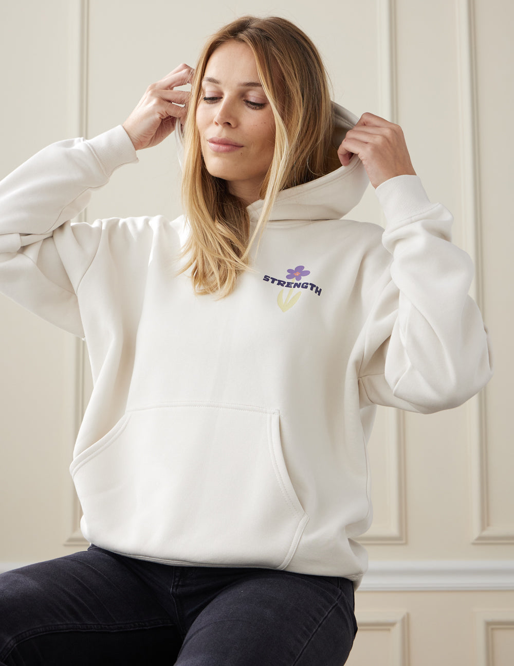 My Strength Floral Hoodie