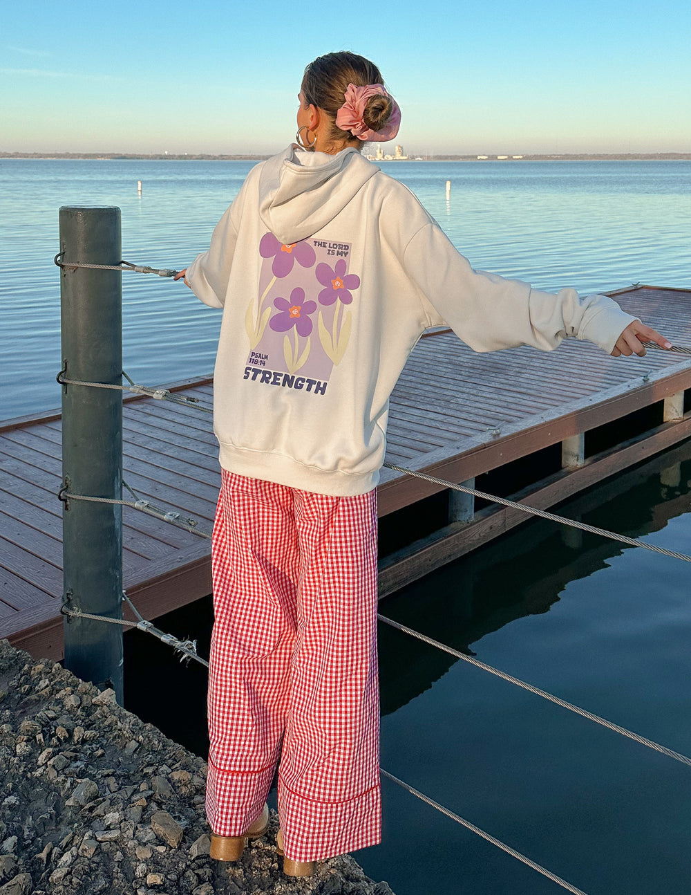 My Strength Floral Hoodie