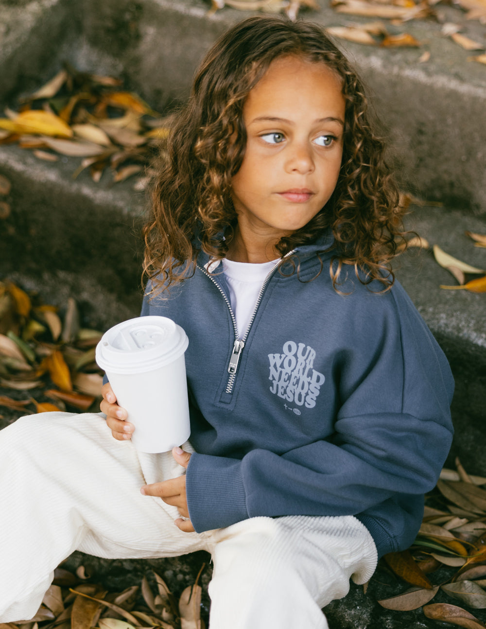 Our World Needs Jesus Kids Half-Zip