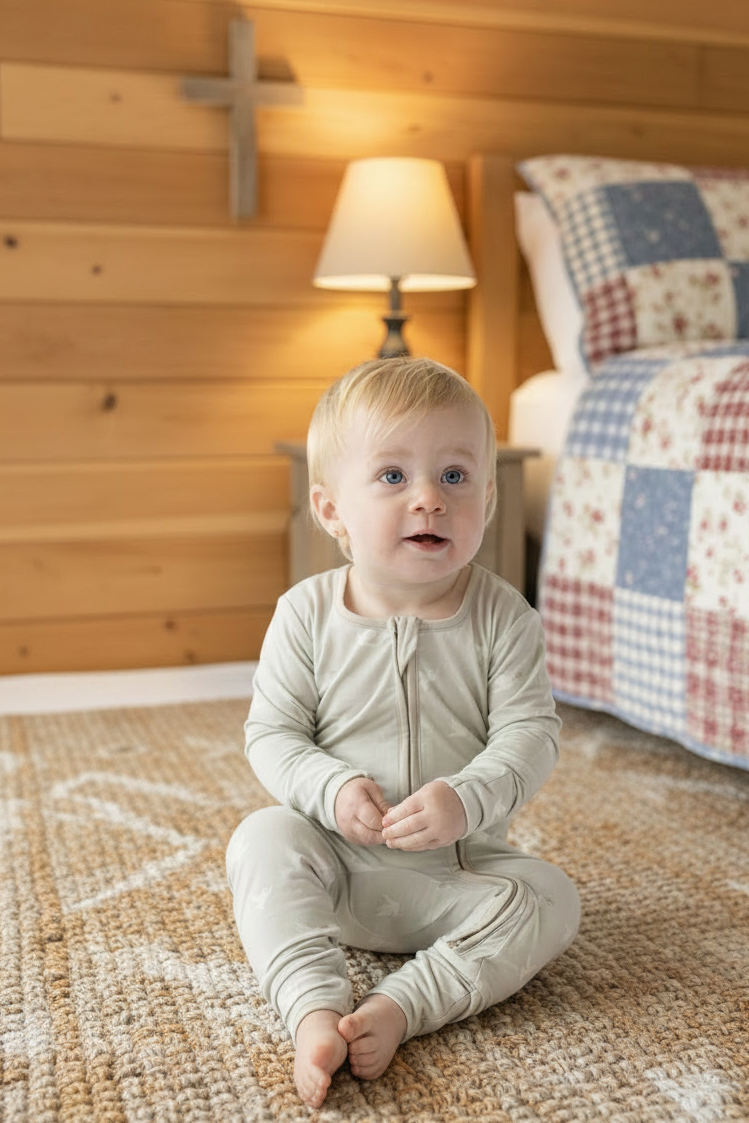 Peace Bamboo Convertible Footed Onesie