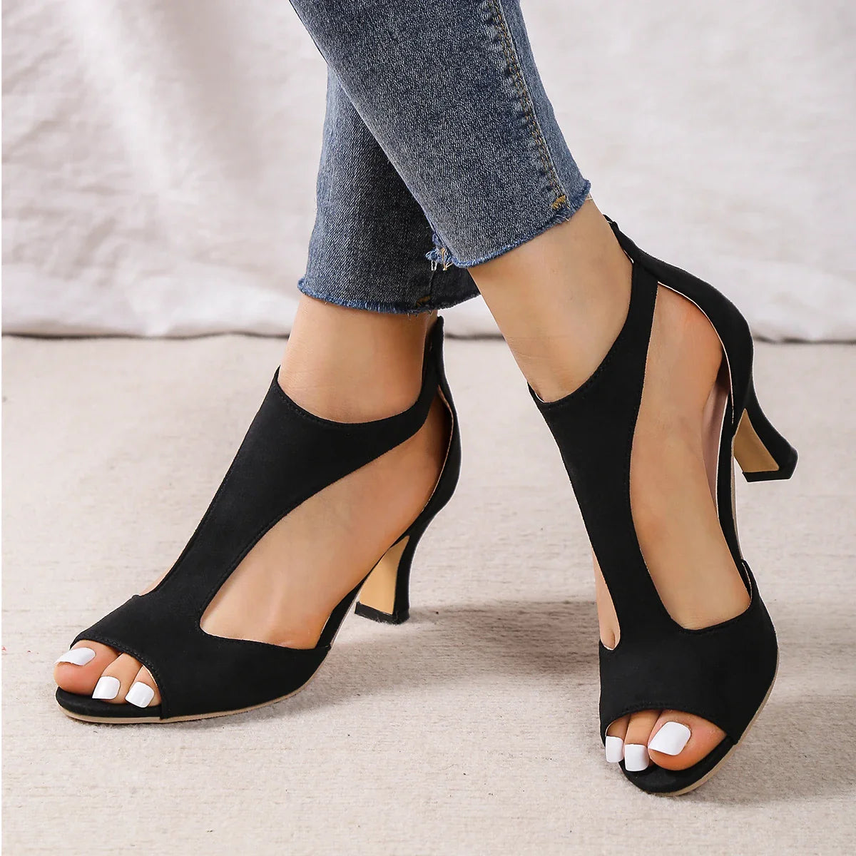 Leather High Heels