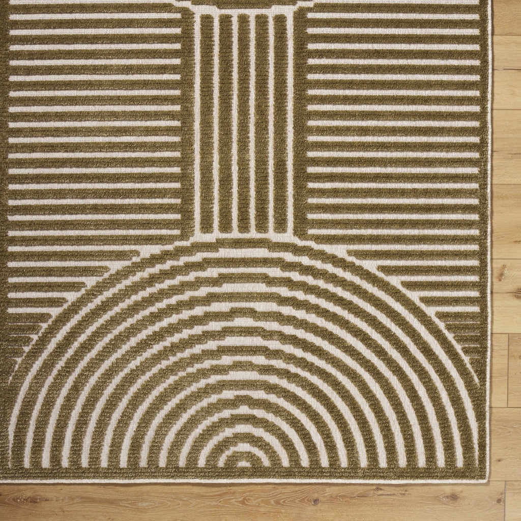 Deron Khaki Washable Area Rug