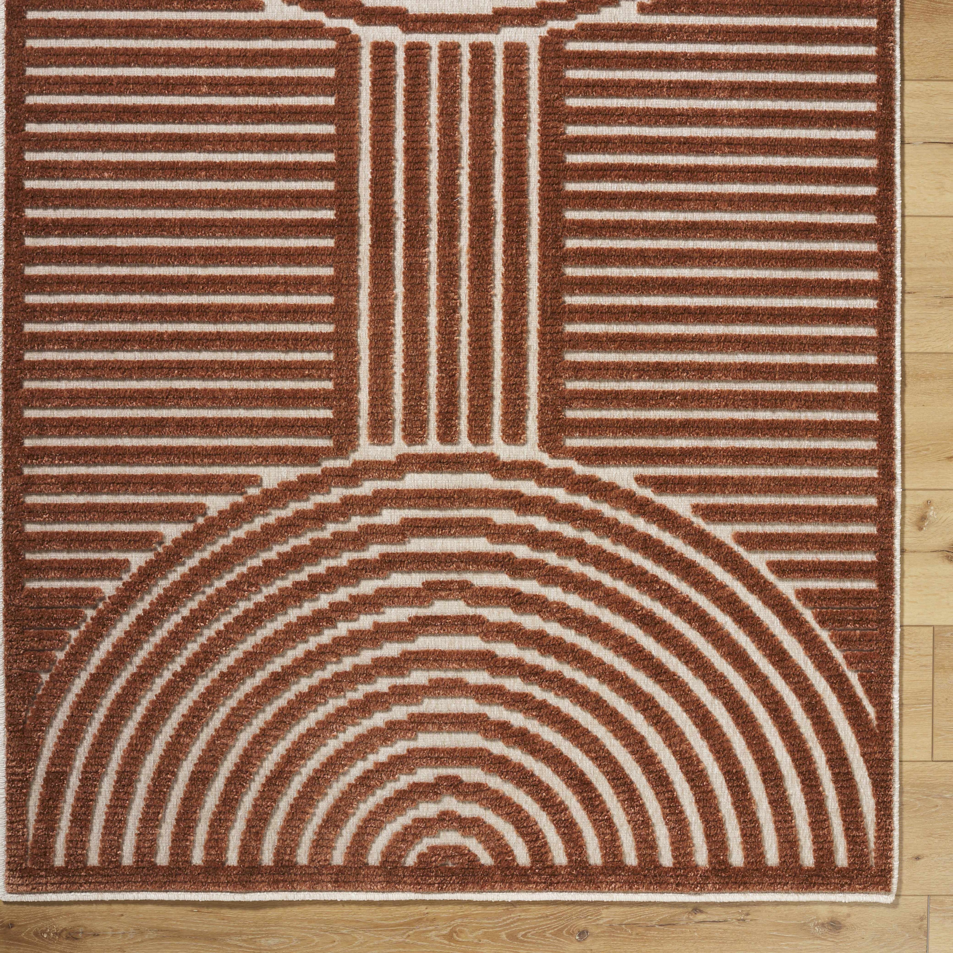 Deron Brown Washable Area Rug